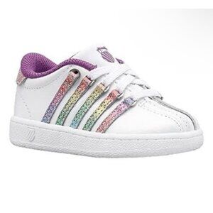 K-Swiss Unisex Infant 7.5 Toddlers' Classic VN Sneaker White/Rainbow - 23343-173